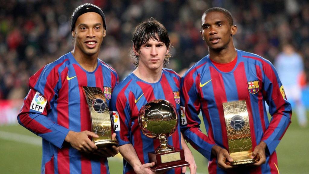 Leo Messi, con Ronaldinho y Samuel Eto'o en una imagen de archivo