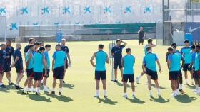 El FC Barcelona, durante un entrenamiento de pretemporada