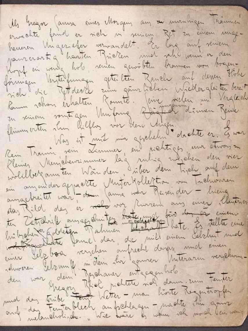 Manuscrito de Franz Kafka de la Biblioteca de Oxford