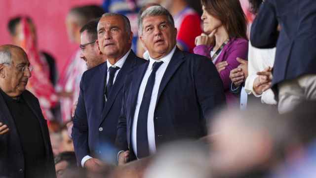 Joan Laporta, en el palco de Montilivi