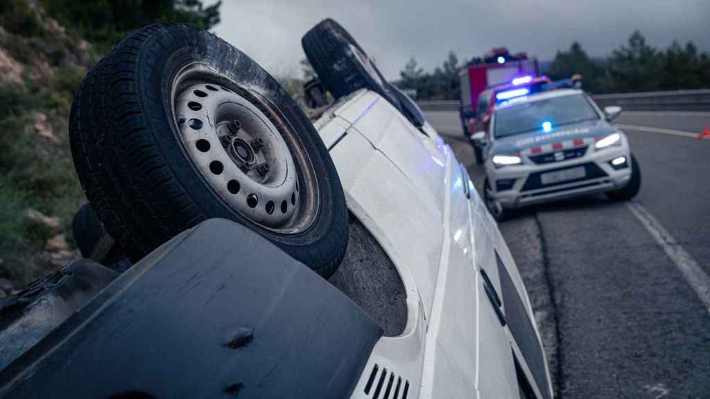 Accidente en una carretera catalana