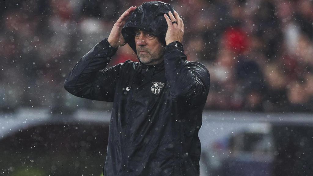 Flick, durante el Benfica-Barça