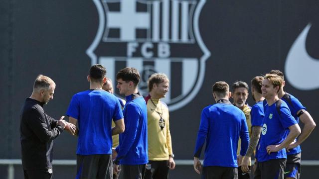 El Barça se entrena antes de medirse al Borussia Dortmund en Montjuïc