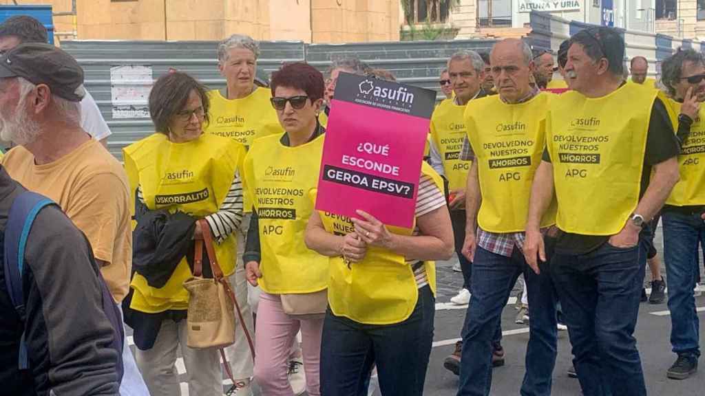 Manifestación de la plataforma de Agraviados por Geroa