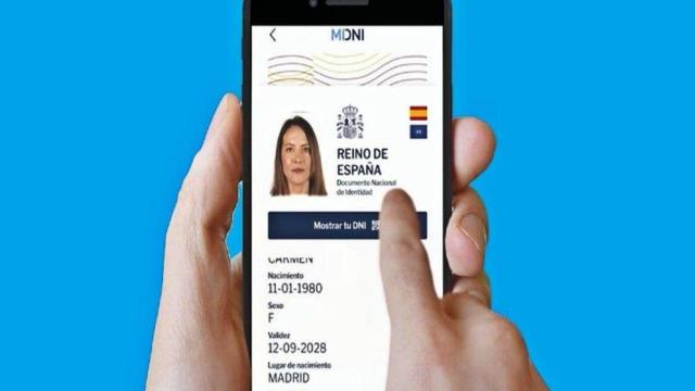 Una persona consulta el DNI en el móvil
