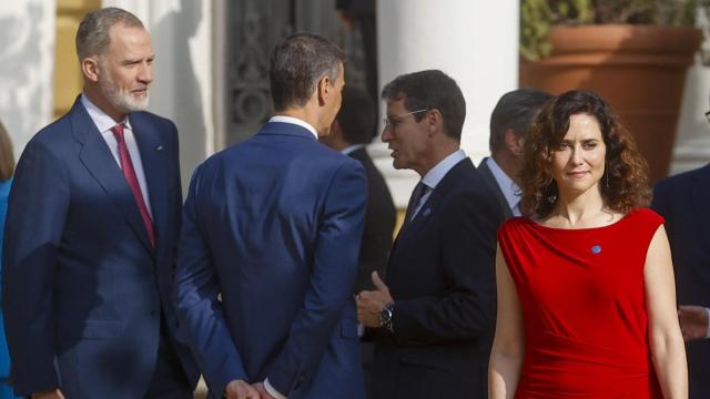 La presidenta de Madrid, Isabel Díaz Ayuso, en la Conferencia de Presidentes del pasado viernes de la que se ausentó durante las intervenciones en euskera y catalán de Pradales e Illa/ EFE