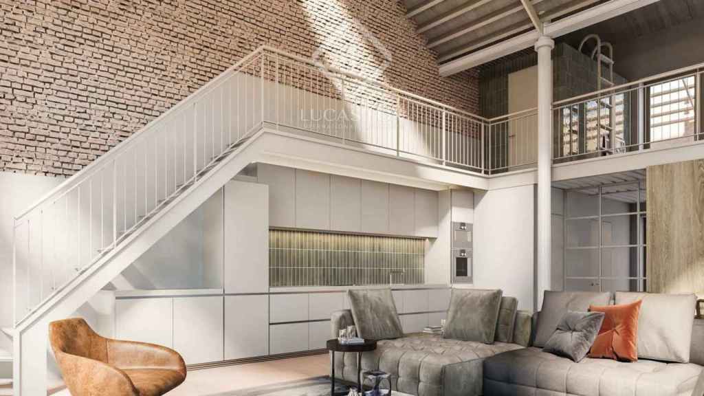 Render del interior de una vivienda de la promoción