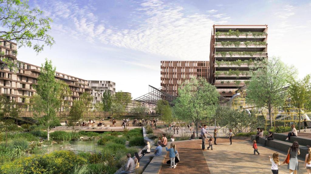 Espacios verdes dentro del nuevo barrio Roca City entre Viladecans y Gavà