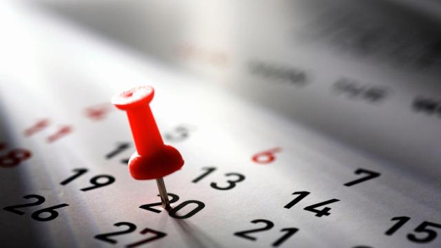 Un calendario en una imagen de archivo